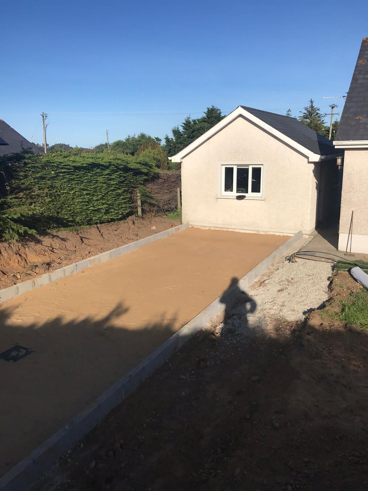 Extension with driveway build