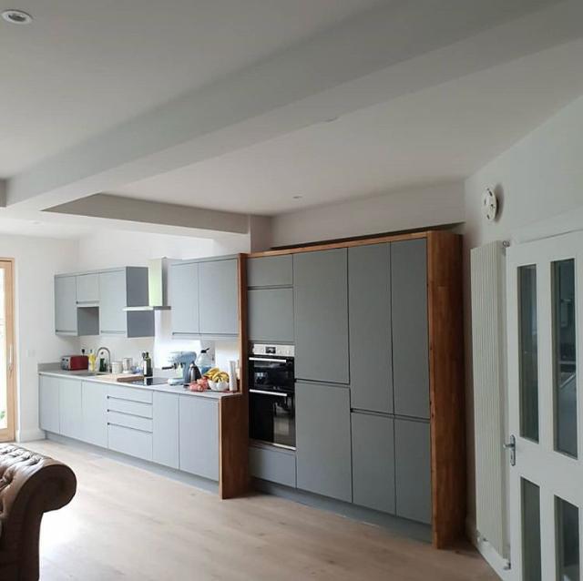 Kitchen fit out with tall cabinets